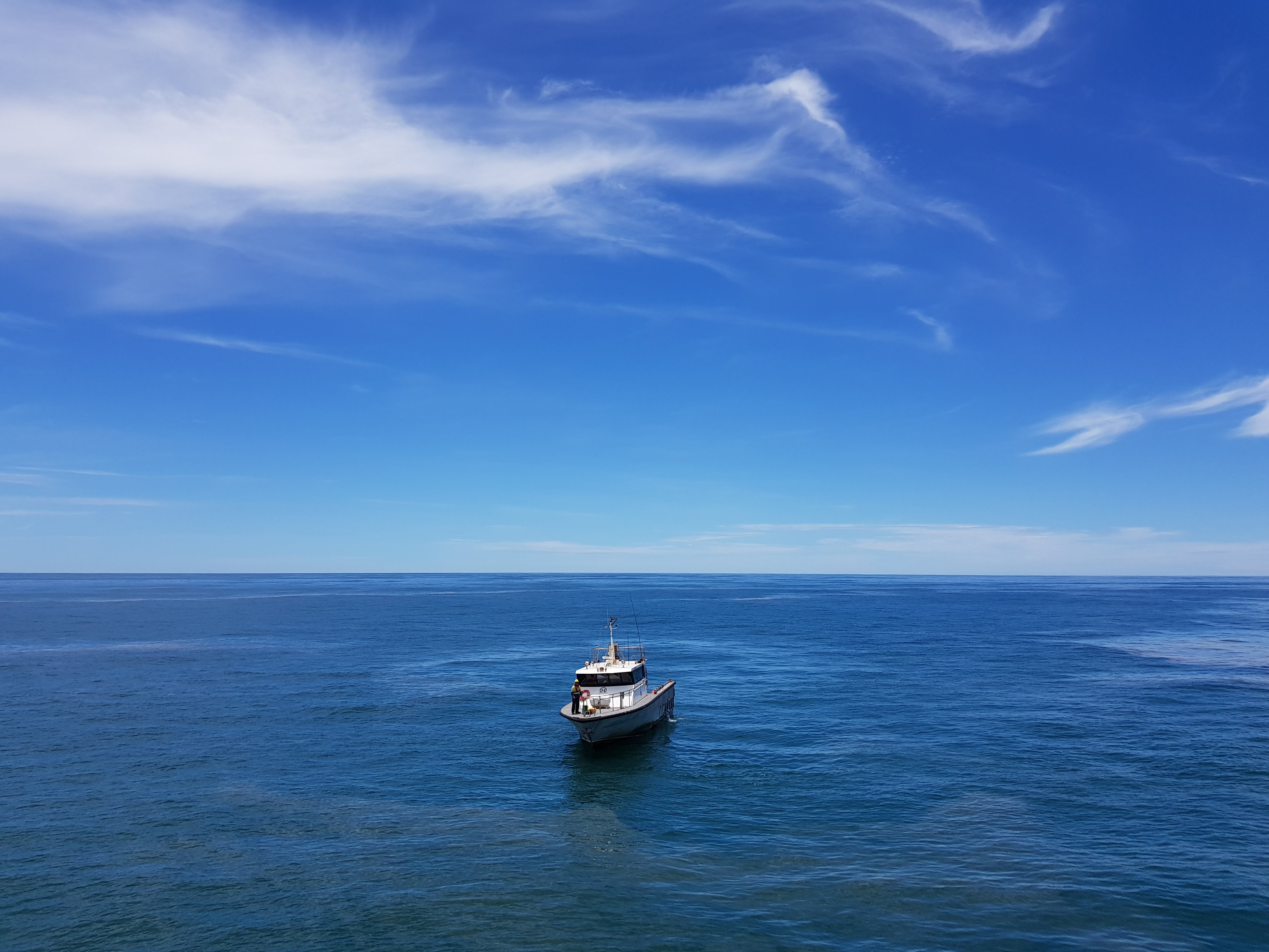 Level 1 hydrographic survey vessel operating offshore during marine survey activities