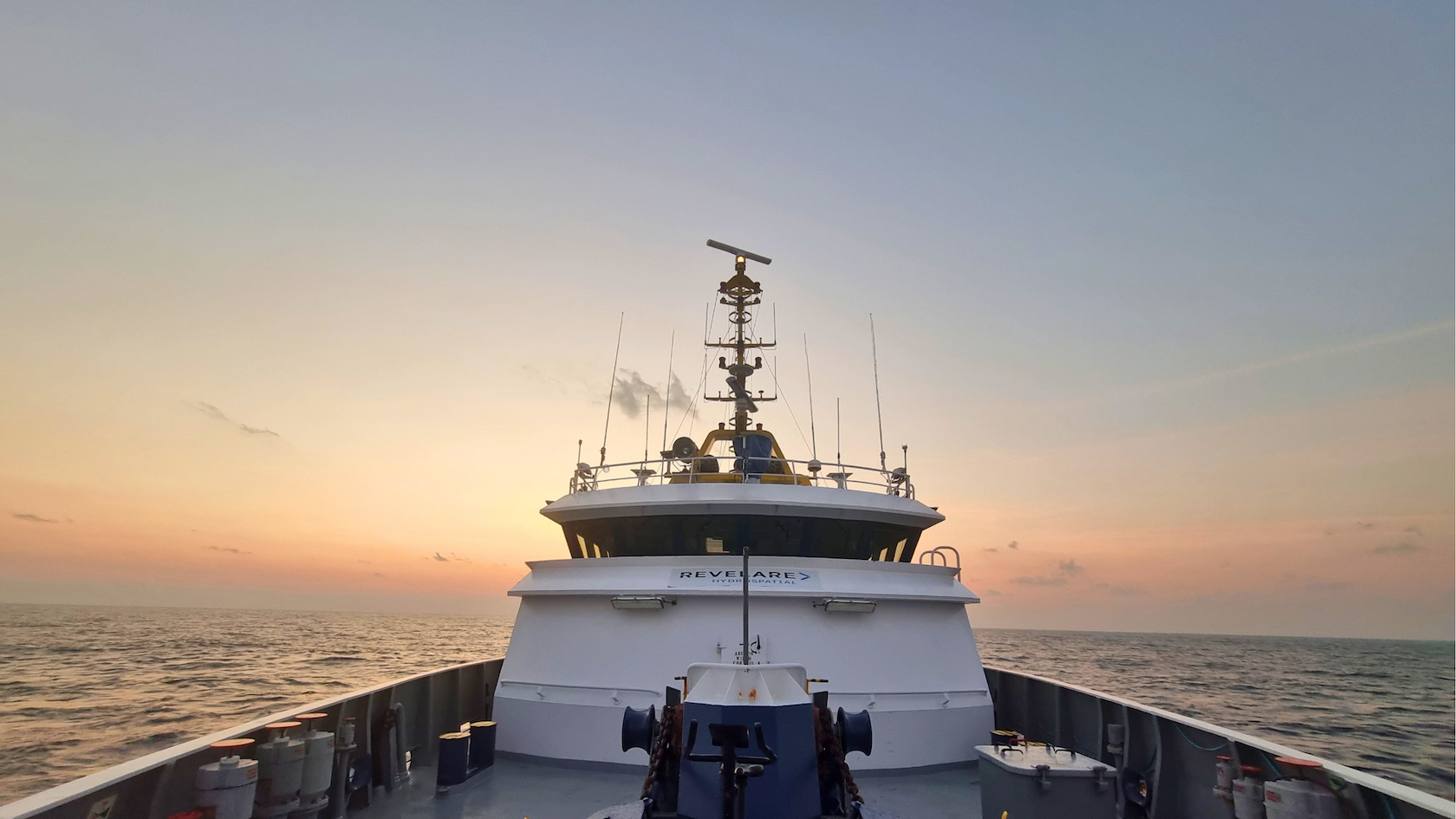 Revelare Hydrospatial survey vessel supporting offshore spotter buoy deployment during metocean monitoring operations